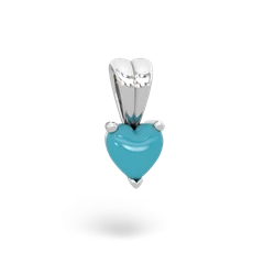 Turquoise 5Mm Heart Solitaire 14K White Gold pendant P1861