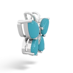 Turquoise Butterfly 14K White Gold pendant P2215