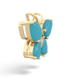 Turquoise Butterfly 14K Yellow Gold pendant P2215