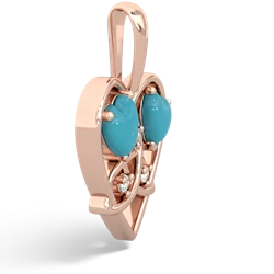 Turquoise Celtic Trinity Heart 14K Rose Gold pendant P5331