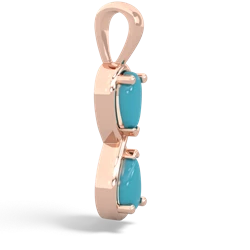 Turquoise Infinity 14K Rose Gold pendant P5050