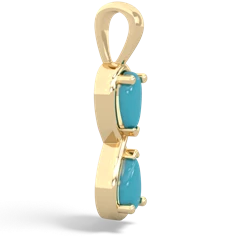 Turquoise Infinity 14K Yellow Gold pendant P5050