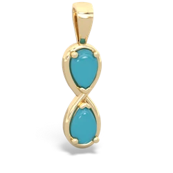 Turquoise Infinity 14K Yellow Gold pendant P5050