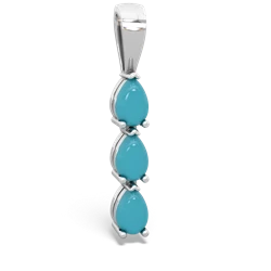 Turquoise Dew Drops 14K White Gold pendant P2251