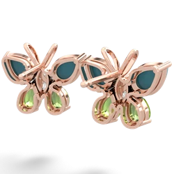 Turquoise Butterfly 14K Rose Gold earrings E2215