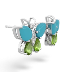 Turquoise Butterfly 14K White Gold earrings E2215