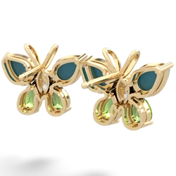 Turquoise Butterfly 14K Yellow Gold earrings E2215