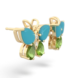 Turquoise Butterfly 14K Yellow Gold earrings E2215