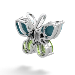 Turquoise Butterfly 14K White Gold pendant P2215