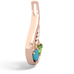 Turquoise Keepsake Curves 14K Rose Gold pendant P5450