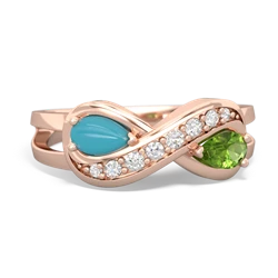 Turquoise Diamond Infinity 14K Rose Gold ring R5390