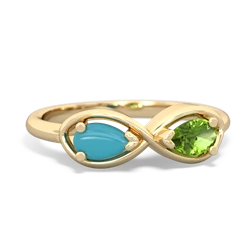 Turquoise Infinity 14K Yellow Gold ring R5050