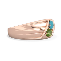 Turquoise Men's Streamline 14K Rose Gold ring R0460