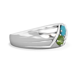 Turquoise Men's Streamline 14K White Gold ring R0460