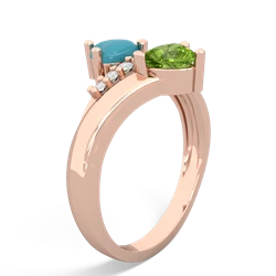 Turquoise Heart To Heart 14K Rose Gold ring R2064