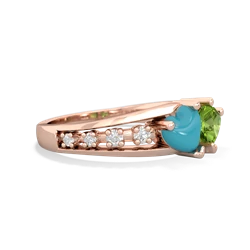 Turquoise Heart To Heart 14K Rose Gold ring R3342