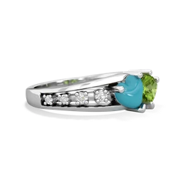 Turquoise Heart To Heart 14K White Gold ring R3342