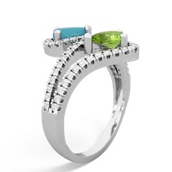 Turquoise Diamond Dazzler 14K White Gold ring R3000