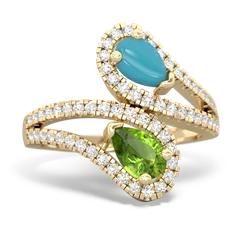 Turquoise Diamond Dazzler 14K Yellow Gold ring R3000