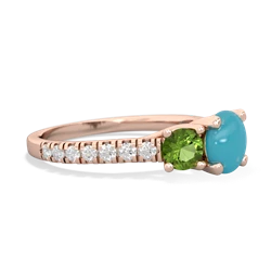 Turquoise Pave Trellis 14K Rose Gold ring R5500