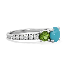 Turquoise Pave Trellis 14K White Gold ring R5500