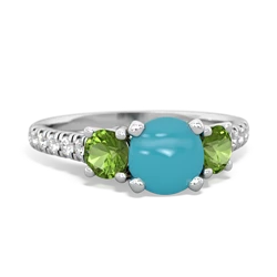 Turquoise Pave Trellis 14K White Gold ring R5500