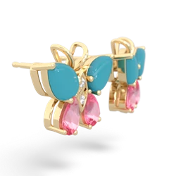 Turquoise Butterfly 14K Yellow Gold earrings E2215