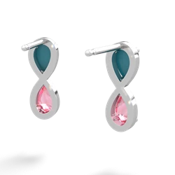 Turquoise Infinity 14K White Gold earrings E5050