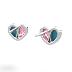 Turquoise 'Our Heart' 14K White Gold earrings E5072