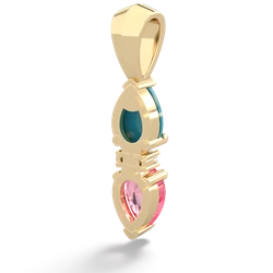 Turquoise Bowtie Drop 14K Yellow Gold pendant P0865