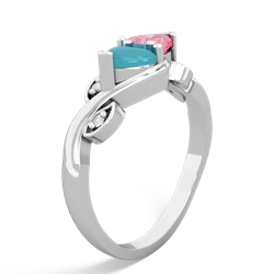 Turquoise Floral Elegance 14K White Gold ring R5790