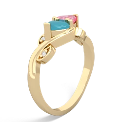 Turquoise Floral Elegance 14K Yellow Gold ring R5790