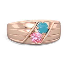 Turquoise Men's Streamline 14K Rose Gold ring R0460