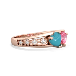 Turquoise Heart To Heart 14K Rose Gold ring R3342