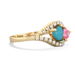 Turquoise Mother And Child 14K Yellow Gold ring R3010