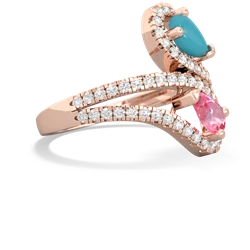 Turquoise Diamond Dazzler 14K Rose Gold ring R3000