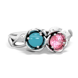 Turquoise Rose Garden 14K White Gold ring R5510