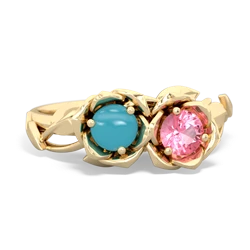 Turquoise Rose Garden 14K Yellow Gold ring R5510