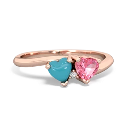 Turquoise Sweethearts 14K Rose Gold ring R5260