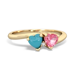 Turquoise Sweethearts 14K Yellow Gold ring R5260