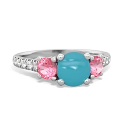 Turquoise Pave Trellis 14K White Gold ring R5500