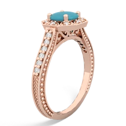 Turquoise Art-Deco Starburst 14K Rose Gold ring R5520