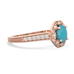 Turquoise Art-Deco Starburst 14K Rose Gold ring R5520