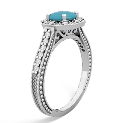 Turquoise Art-Deco Starburst 14K White Gold ring R5520