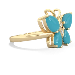 Turquoise Butterfly 14K Yellow Gold ring R2215