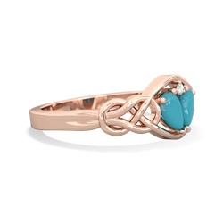 Turquoise Celtic Love Knot 14K Rose Gold ring R5420