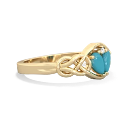 Turquoise Celtic Love Knot 14K Yellow Gold ring R5420