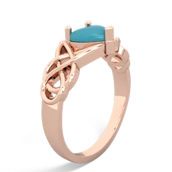 Turquoise Claddagh Celtic Knot 14K Rose Gold ring R2367