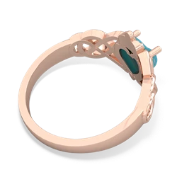 Turquoise Claddagh Celtic Knot 14K Rose Gold ring R2367