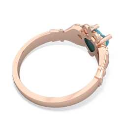 Turquoise Claddagh 14K Rose Gold ring R2370